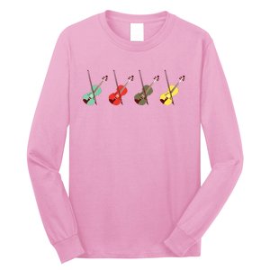 Violin With Bows Orchestra Gift Long Sleeve Shirt