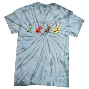 Violin With Bows Orchestra Gift Tie-Dye T-Shirt