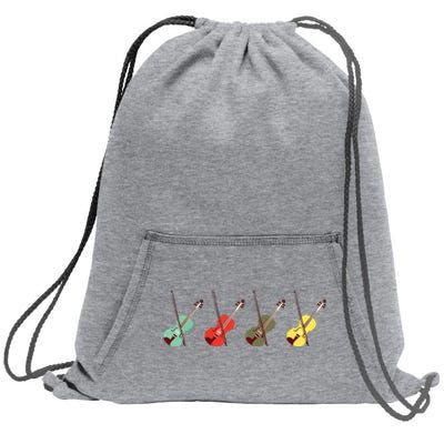 Violin With Bows Orchestra Gift Sweatshirt Cinch Pack Bag