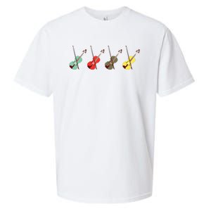 Violin With Bows Orchestra Gift Sueded Cloud Jersey T-Shirt