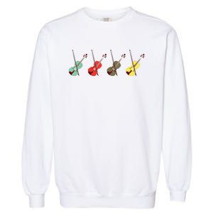 Violin With Bows Orchestra Gift Garment-Dyed Sweatshirt