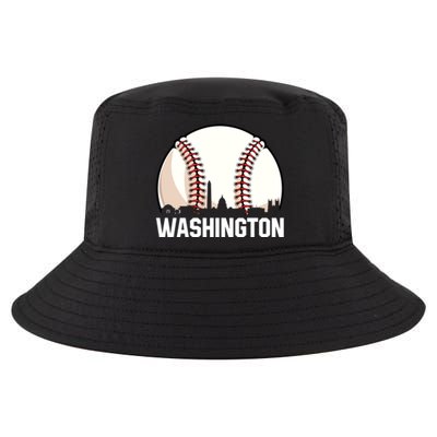 Vintage Washington Cityscape Retro Dad Baseball Lover Great Gift Cool Comfort Performance Bucket Hat