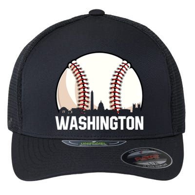 Vintage Washington Cityscape Retro Dad Baseball Lover Great Gift Flexfit Unipanel Trucker Cap