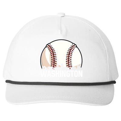 Vintage Washington Cityscape Retro Dad Baseball Lover Great Gift Snapback Five-Panel Rope Hat