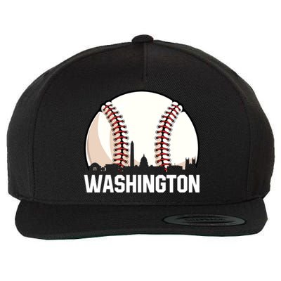 Vintage Washington Cityscape Retro Dad Baseball Lover Great Gift Wool Snapback Cap