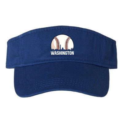 Vintage Washington Cityscape Retro Dad Baseball Lover Great Gift Valucap Bio-Washed Visor