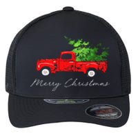 Vintage Wagon Christmas Tree On Car Flexfit Unipanel Trucker Cap