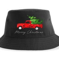 Vintage Wagon Christmas Tree On Car Sustainable Bucket Hat