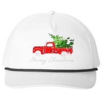 Vintage Wagon Christmas Tree On Car Snapback Five-Panel Rope Hat