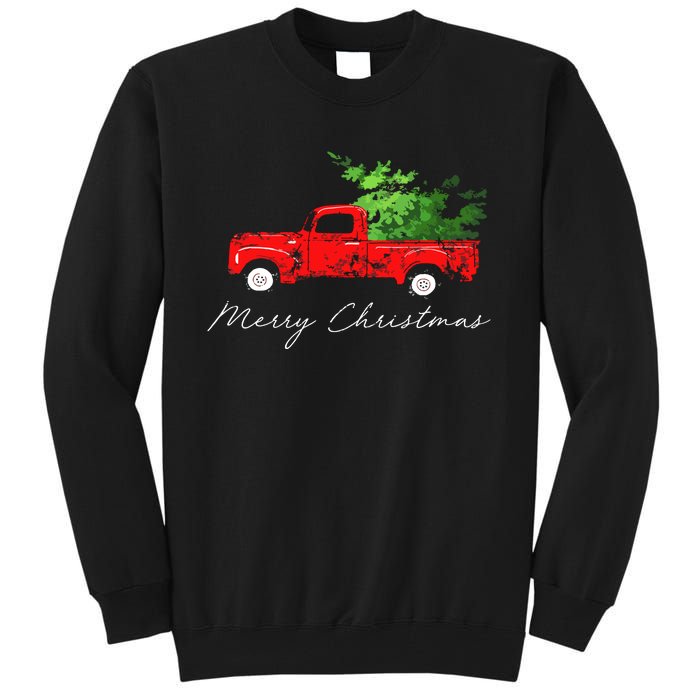 Vintage Wagon Christmas Tree On Car Tall Sweatshirt