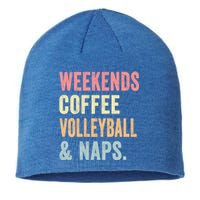 Vintage Weekends Coffee Volleyball And Naps Player Coach Dad Cute Gift Sustainable Beanie