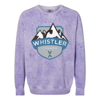 Vintage Whistler Canada Illustration Colorblast Crewneck Sweatshirt