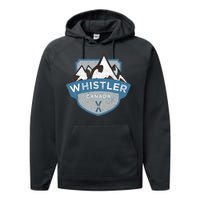 Vintage Whistler Canada Illustration Performance Fleece Hoodie