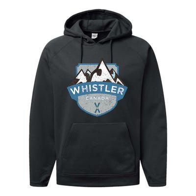 Vintage Whistler Canada Illustration Performance Fleece Hoodie