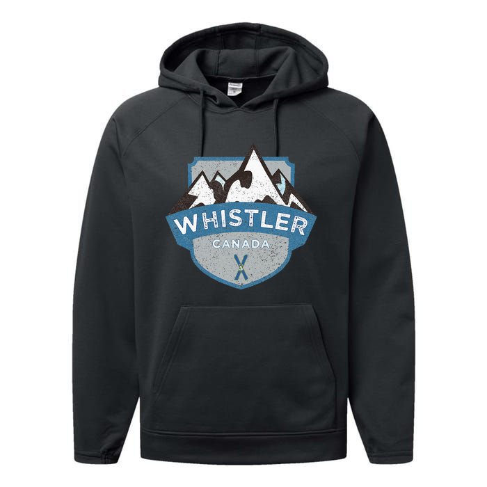 Vintage Whistler Canada Illustration Performance Fleece Hoodie