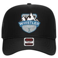 Vintage Whistler Canada Illustration High Crown Mesh Back Trucker Hat