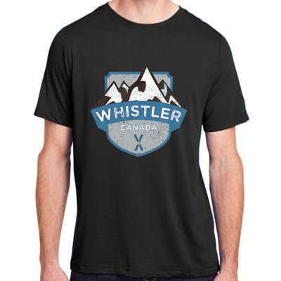 Vintage Whistler Canada Illustration Adult ChromaSoft Performance T-Shirt