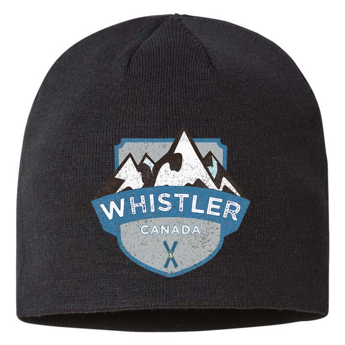 Vintage Whistler Canada Illustration Sustainable Beanie