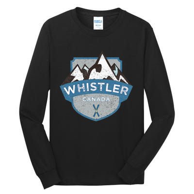 Vintage Whistler Canada Illustration Tall Long Sleeve T-Shirt