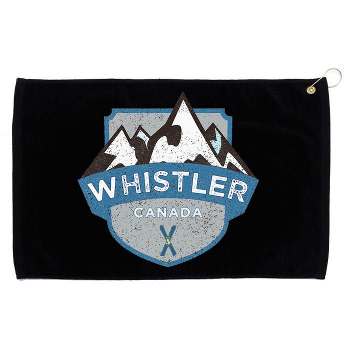 Vintage Whistler Canada Illustration Grommeted Golf Towel