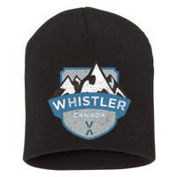 Vintage Whistler Canada Illustration Short Acrylic Beanie