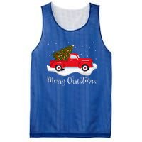 Vintage Wagon Christmas Cool Gift Tree On Car Xmas Red Truck Cool Gift Mesh Reversible Basketball Jersey Tank