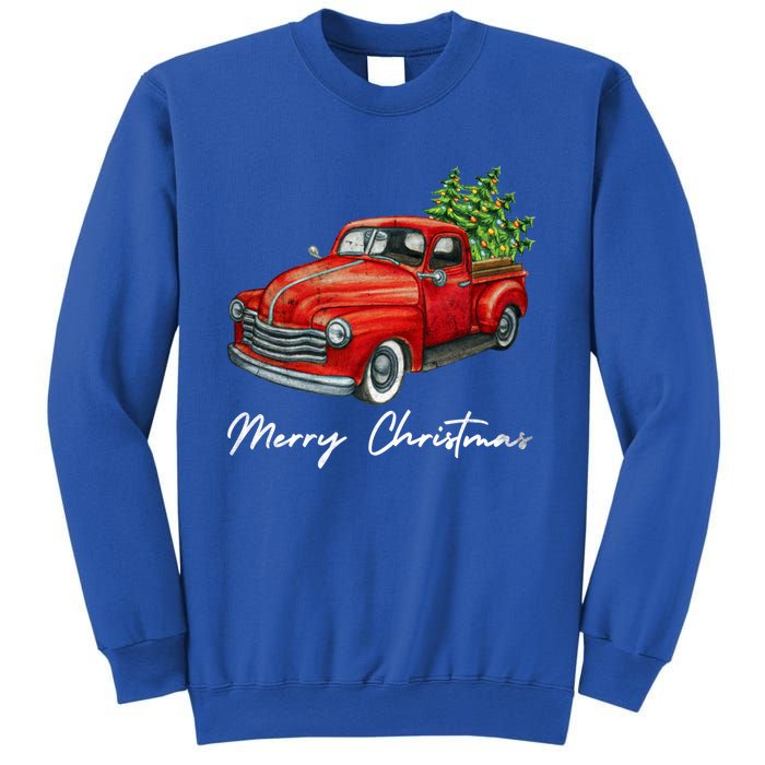 Vintage Wagon Christmas Tree On Red Truck Car Xmas Vacation Meaningful Gift Sweatshirt