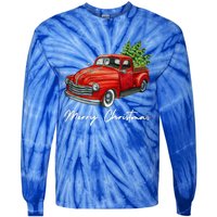 Vintage Wagon Christmas Tree On Red Truck Car Xmas Vacation Meaningful Gift Tie-Dye Long Sleeve Shirt