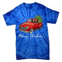 Vintage Wagon Christmas Tree On Red Truck Car Xmas Vacation Meaningful Gift Tie-Dye T-Shirt