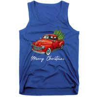 Vintage Wagon Christmas Tree On Red Truck Car Xmas Vacation Meaningful Gift Tank Top