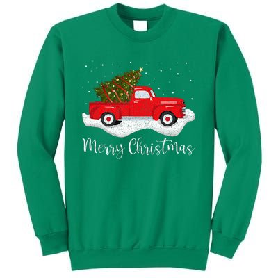 Vintage Wagon Christmas Tree On Car Xmas Red Truck Sweatshirt