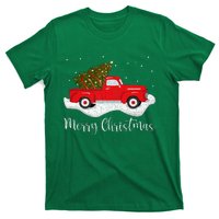 Vintage Wagon Christmas Tree On Car Xmas Red Truck T-Shirt