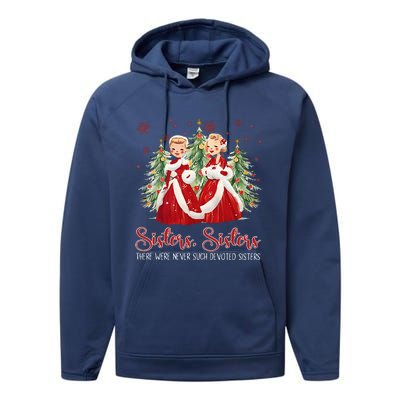 Vintage White Christmas Movie 1954 Sisters Sisters Xmas Snow Performance Fleece Hoodie