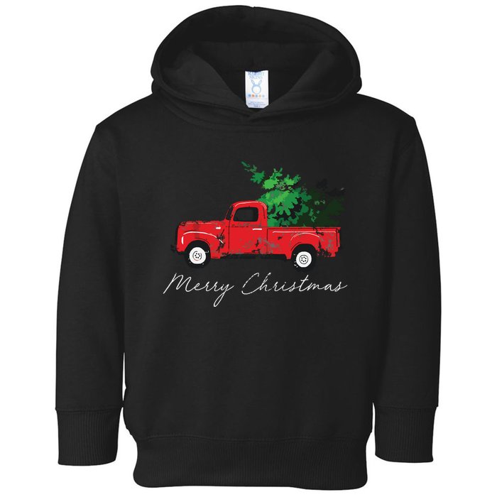 Vintage Wagon Christmas Tree On Car Xmas Vacation Toddler Hoodie