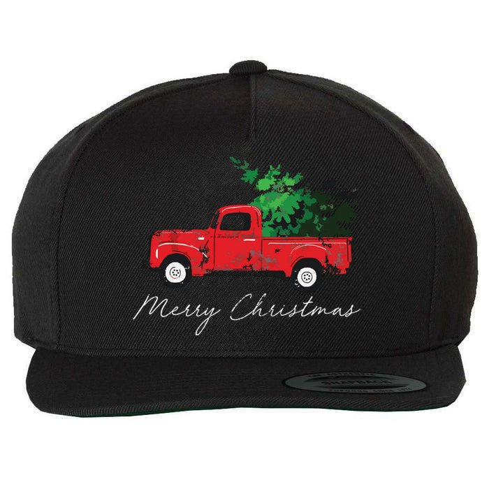 Vintage Wagon Christmas Tree On Car Xmas Vacation Wool Snapback Cap