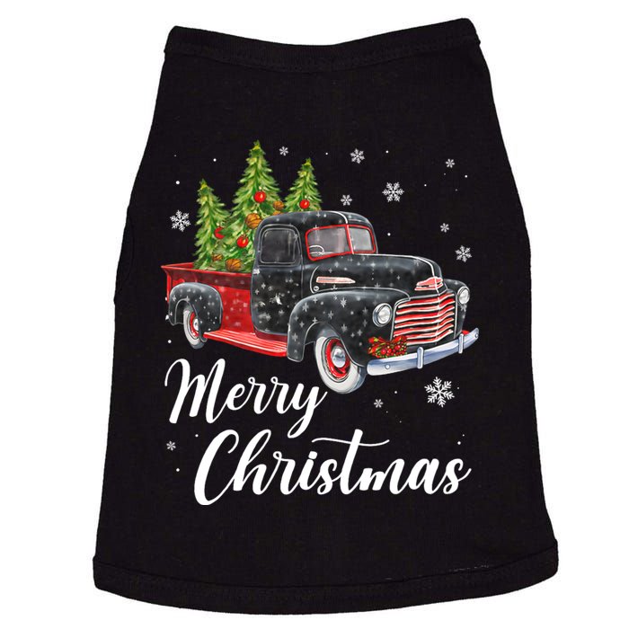 Vintage Wagon Christmas Tree On Car Xmas Red Truck Doggie Tank