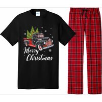 Vintage Wagon Christmas Tree On Car Xmas Red Truck Pajama Set