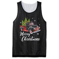 Vintage Wagon Christmas Tree On Car Xmas Red Truck Mesh Reversible Basketball Jersey Tank