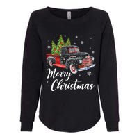 Vintage Wagon Christmas Tree On Car Xmas Red Truck Womens California Wash Sweatshirt