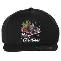 Vintage Wagon Christmas Tree On Car Xmas Red Truck Wool Snapback Cap