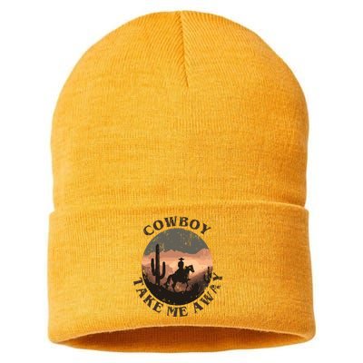 Vintage Western Cowgirl Take Me Away Sustainable Knit Beanie