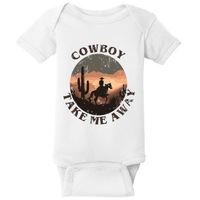 Vintage Western Cowgirl Take Me Away Baby Bodysuit