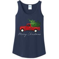 Vintage Wagon Christmas Tree On Truck Ladies Essential Tank