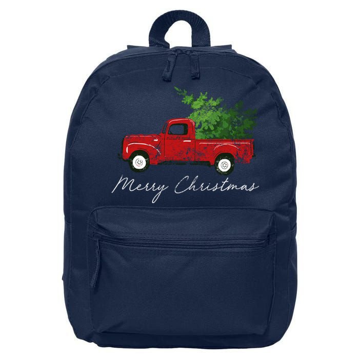 Vintage Wagon Christmas Tree On Truck 16 in Basic Backpack