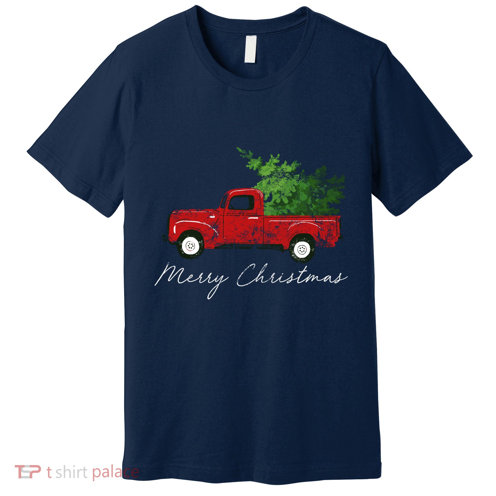 Vintage Wagon Christmas Tree On Truck Premium T-Shirt