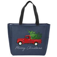 Vintage Wagon Christmas Tree On Truck Zip Tote Bag