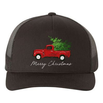 Vintage Wagon Christmas Truck Yupoong Adult 5-Panel Trucker Hat