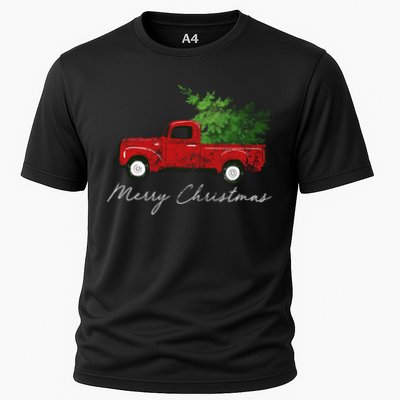 Vintage Wagon Christmas Truck Performance Shirt
