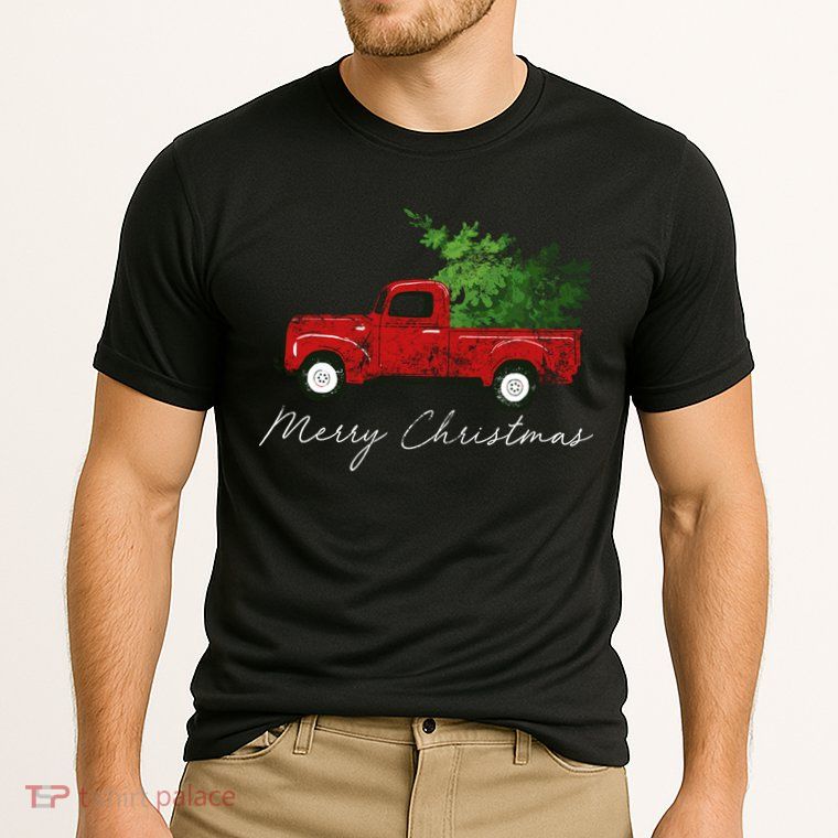 Vintage Wagon Christmas Truck Performance Shirt