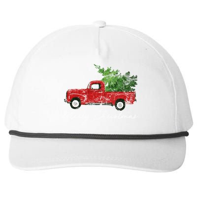 Vintage Wagon Christmas Truck Snapback Five-Panel Rope Hat